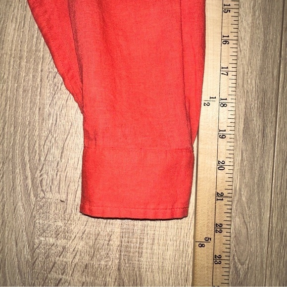 Encore by Idina Menzel Dress Womens Large Petite Coral Regular Relaxed Linen - Picture 11 of 12